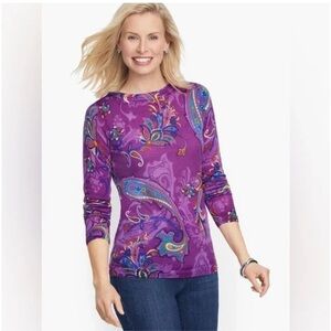 Talbots Paisley 100% Pure Merino Wool Sweater New